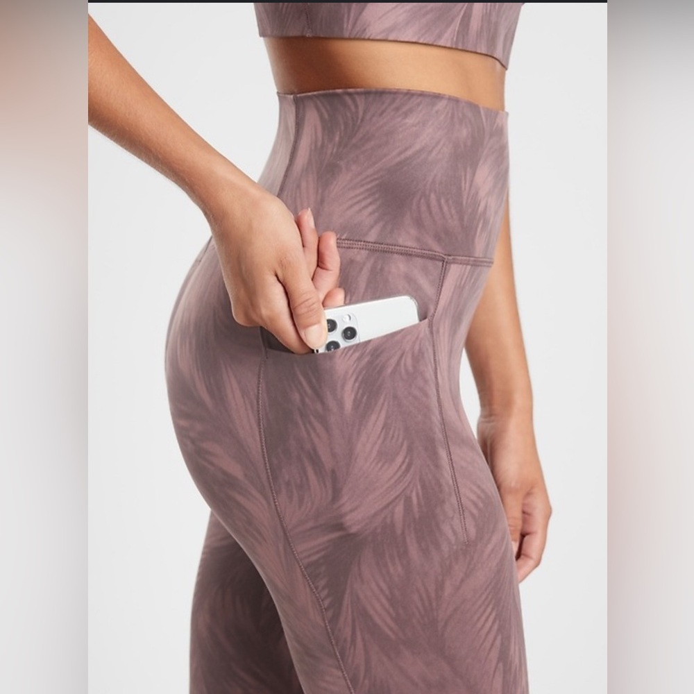 Athleta Mauve Patterned Leggings